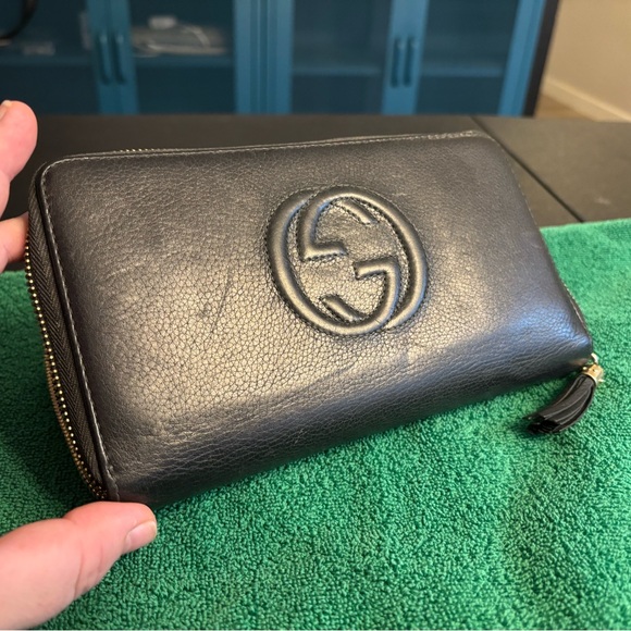 Gucci Black Leather soho long zip up wallet AUTHENTIC - Picture 4 of 9